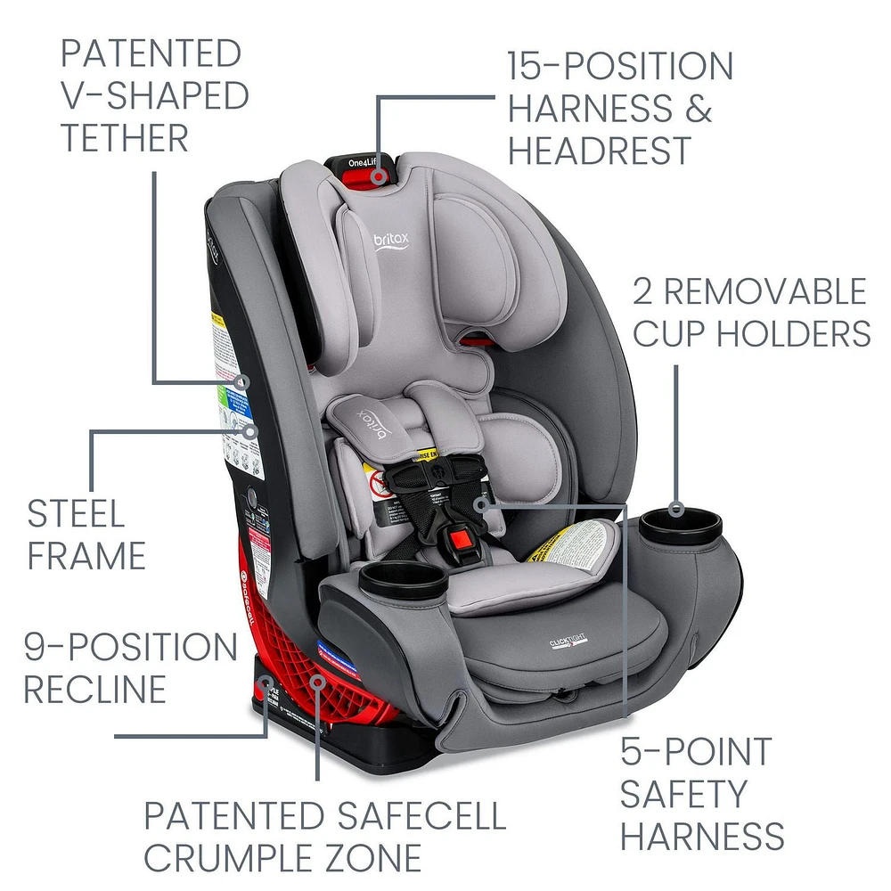 Britax One4Life All-in-One Car Seat, Glacier Graphite 