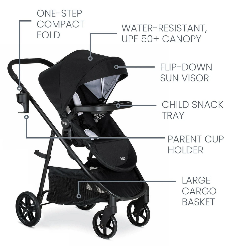 Système de voyage, Willow Brook de Britax, Onyx Glacier