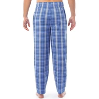 Fruit of the Loom Men's Sueded Jersey Cotton Sleep Pants. light blue plaid
