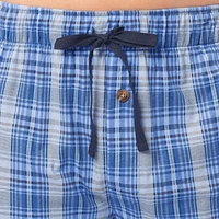 Fruit of the Loom Men's Sueded Jersey Cotton Sleep Pants. light blue plaid