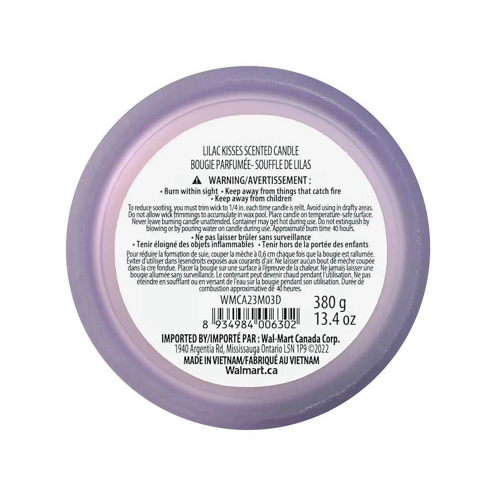 Botanical Light 13.5oz Lilac Kisses Scented Candle, · 13.5oz<br>· 383g<br>· pack # 1