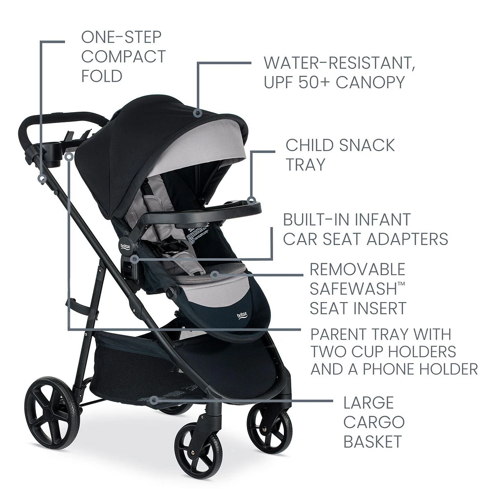 Britax Willow™ Brook™ S+ Travel System, Graphite Onyx