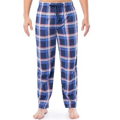 Pantalon de nuit en jersey de coton suédé pour hommes Fruit of the Loom, plaid bleu