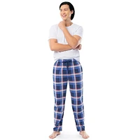 Pantalon de nuit en jersey de coton suédé pour hommes Fruit of the Loom, plaid bleu