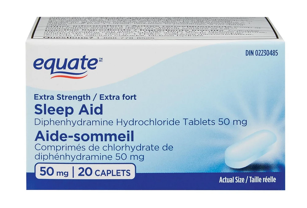 Equate Sleep Aid, 50 mg<br>20 caplets