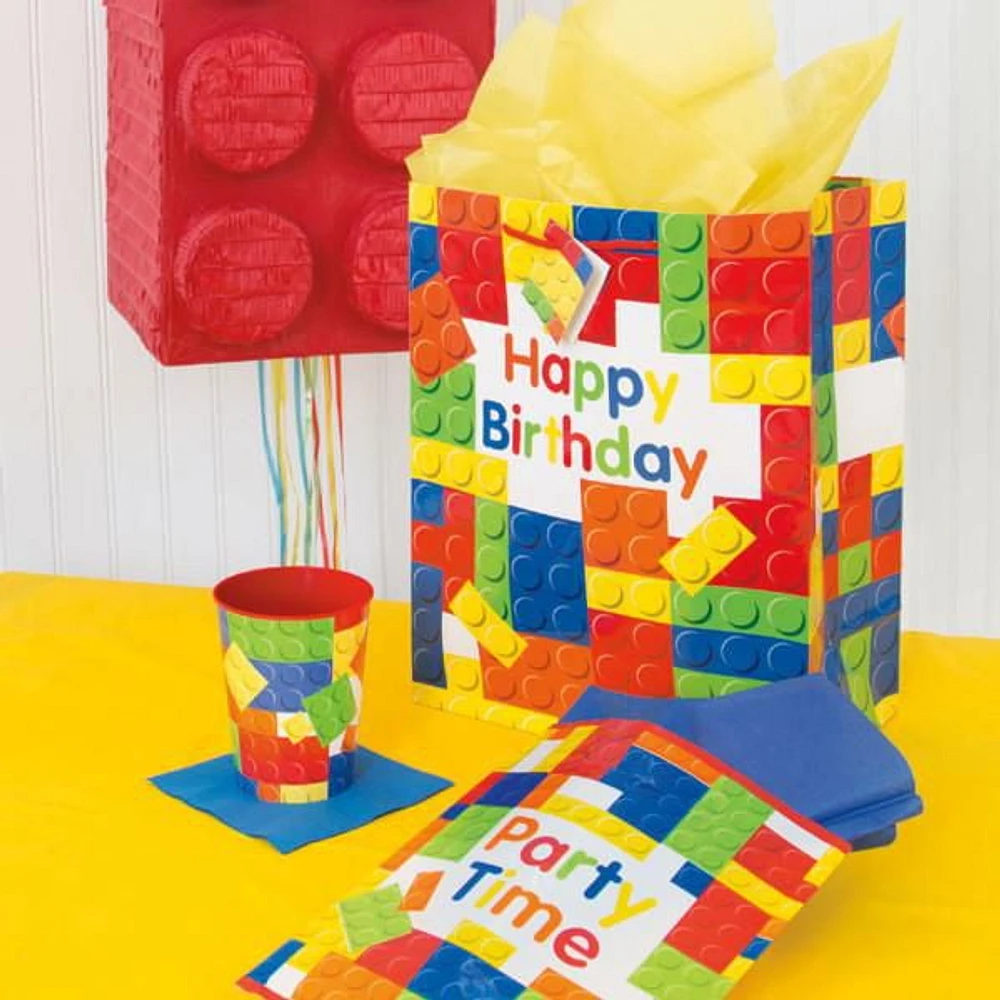 Building Blocks Birthday Round Foil Balloon 18"