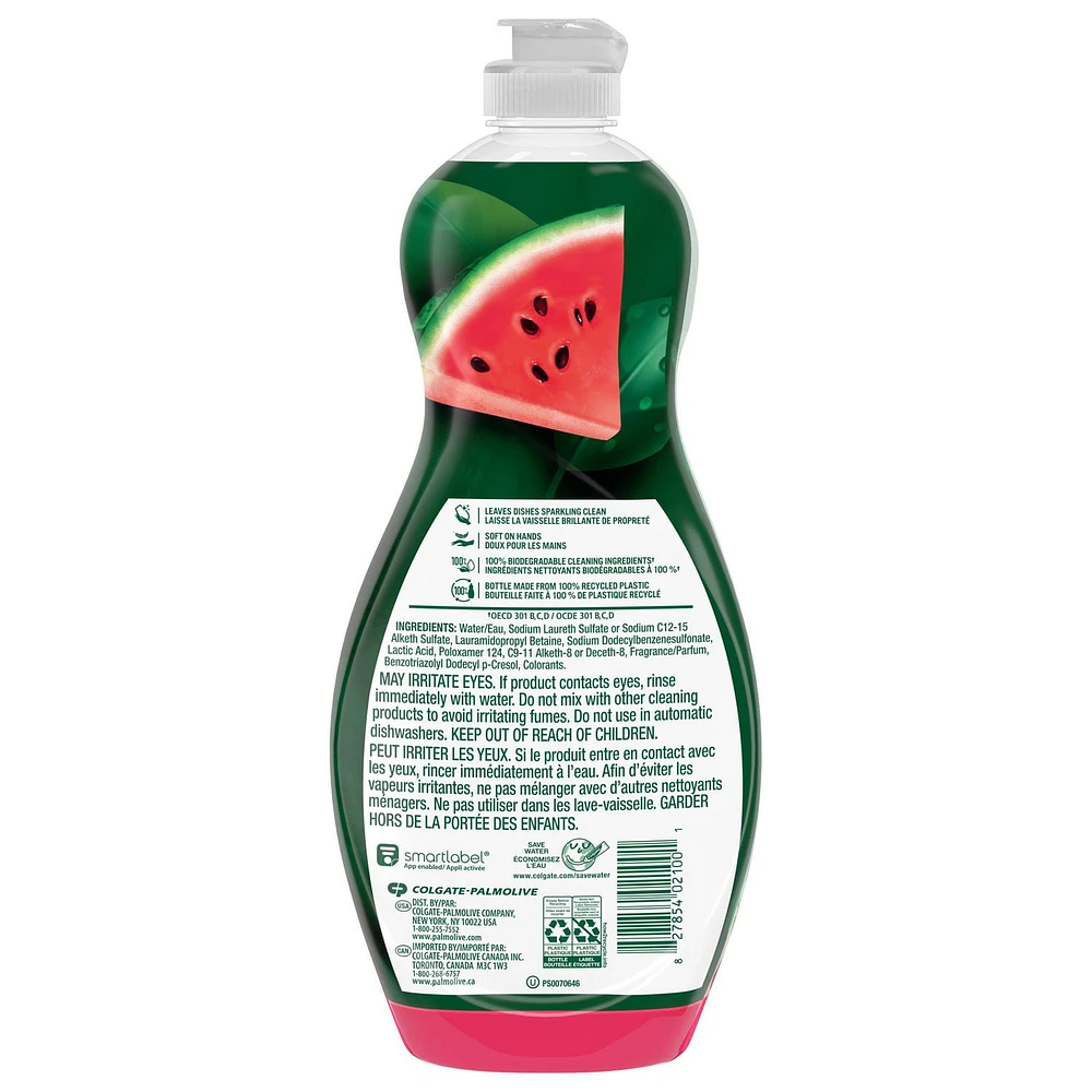 Palmolive Ultra Savon à Vaisselle Liquide, Parfumé au Melon d’Eau Aspergeant, Bouteille de 591 ml Palmolive Melon d’Eau Aspergeant 591ml
