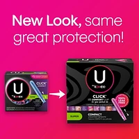 U by Kotex Tampons Multipack Compacts Click Régulier/super/super Plus, Non Parfumés 30 Unités
