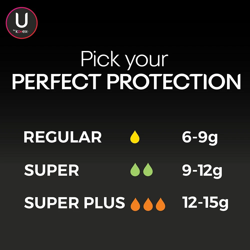 U by Kotex Tampons Multipack Compacts Click Régulier/super/super Plus, Non Parfumés 30 Unités