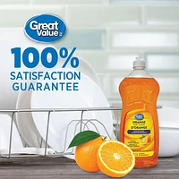 Great Value Orange Scented Dishwashing Liquid, 1 L