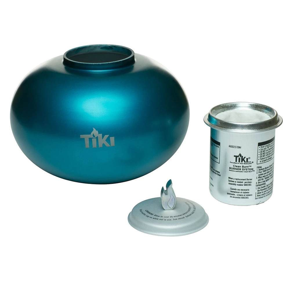 TIKI Clean Burn Glass Pearl of the Sea Table Torch Firepiece