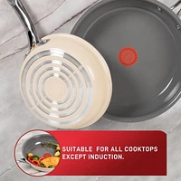 T-fal Excellence Ceramic Frypan 30cm,Cream, Ceramic Non-Stick Cookware