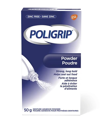 Poligrip Poudre Poudre adhésive pour prothèses dentaires 50 grammes