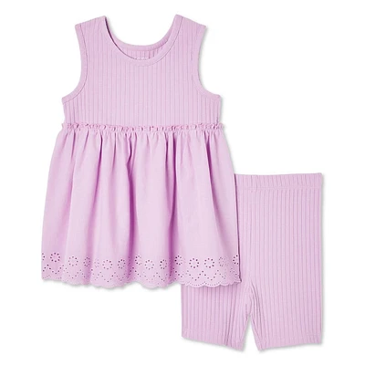 George Toddler Girls' Eyelet Top 2-Piece Set, Sizes 2T-5T