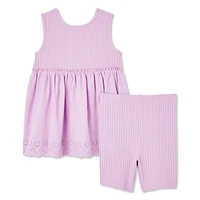 George Toddler Girls' Eyelet Top 2-Piece Set, Sizes 2T-5T