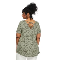 T-shirt avec motif de treillis au dos George Plus pour femmes Tailles 1X-4X