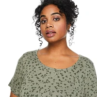 T-shirt avec motif de treillis au dos George Plus pour femmes Tailles 1X-4X