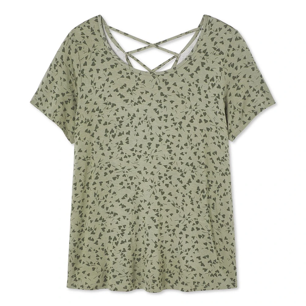 T-shirt avec motif de treillis au dos George Plus pour femmes Tailles 1X-4X