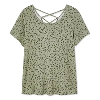 T-shirt avec motif de treillis au dos George Plus pour femmes Tailles 1X-4X