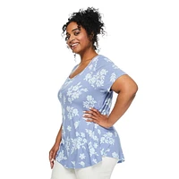 George Women's Plus Lattice Back Tee, Sizes 1X-4X
