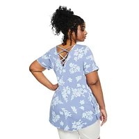 George Women's Plus Lattice Back Tee, Sizes 1X-4X