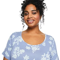 George Women's Plus Lattice Back Tee, Sizes 1X-4X