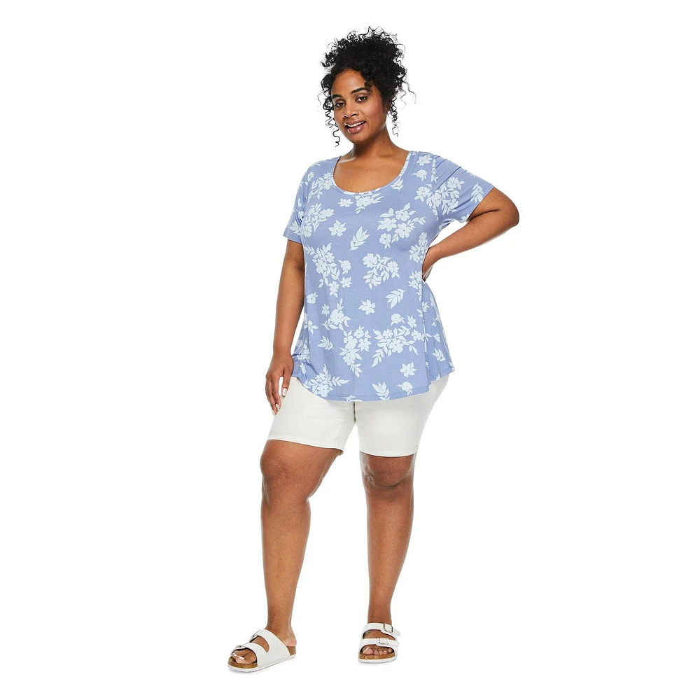 George Women's Plus Lattice Back Tee, Sizes 1X-4X