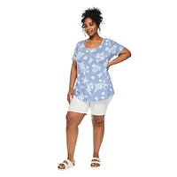 George Women's Plus Lattice Back Tee, Sizes 1X-4X