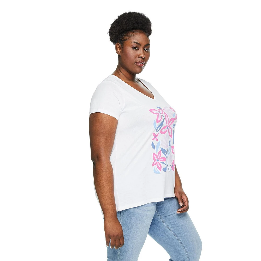 T-shirt avec encolure en V George Plus pour femmes Tailles 1X-4X