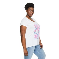 T-shirt avec encolure en V George Plus pour femmes Tailles 1X-4X