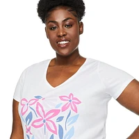 T-shirt avec encolure en V George Plus pour femmes Tailles 1X-4X