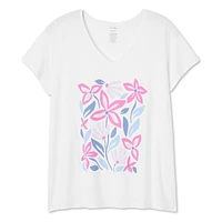 T-shirt avec encolure en V George Plus pour femmes Tailles 1X-4X