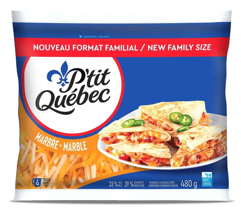 P'tit Quebec Marble Shredded Cheese, 480g