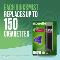 Nicorette Nicotine QuickMist Mouth Spray, Quit Smoking and Smoking Cessation Aid, Mild Spearmint, 1mg, 150 Sprays