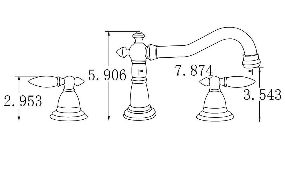 American Imaginations Chrome Bathroom Faucet Set AI-2049