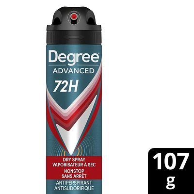 Degree Men Advanced Nonstop Dry Spray Antiperspirant, 107g