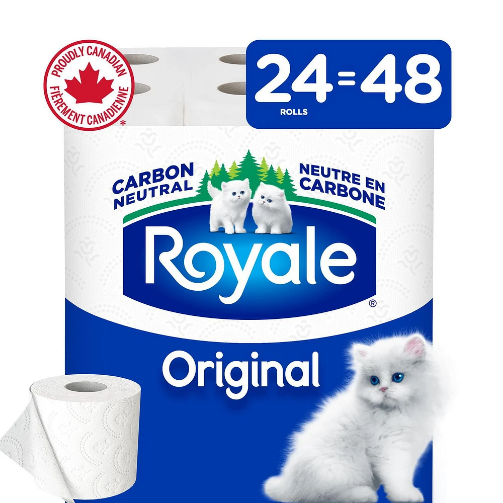 Royale Original papier hygiénique, 24 équivalant à 48 rouleaux 2-ép., 242 feuilles /roul