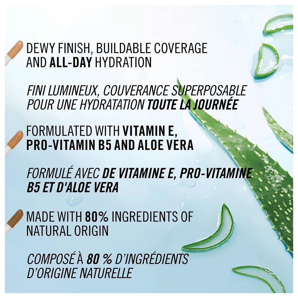 Rimmel Cache-cernes Kind & Free™, avec un complexe antioxydant de vitamines E, B5 et d'aloe vera, fini éclatant, 100% végétalien & Sans Cruauté Correcteur pur