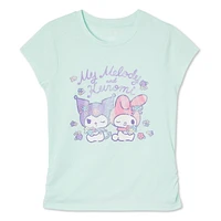 Haut à mancherons My Melody et Kuromi pour filles Tailles TP-G