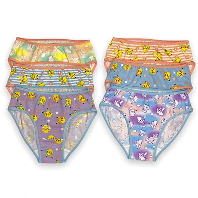 Pokemon Girl`s underwear. These girls classic panties come in a pack of 6 and have a thin elastic band at the waist and around the leg and, Sizes 4 to 8