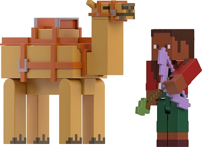 Minecraft Noor and Camel Toys, 2-Pack of Action Figures, Gifts for Kids