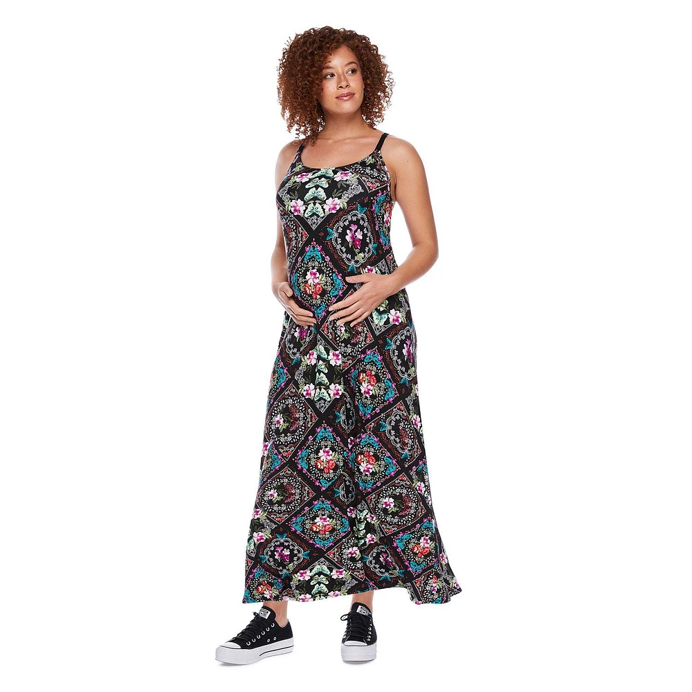 Paisley Sky Maternity Nursing Maxi Dress, Sizes S-XXL