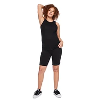 Paisley Sky Maternity Rib Halter Racer Tank, Sizes S-XXL