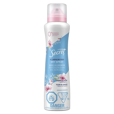 Secret Dry Spray Aluminum Free Deodorant for Women, Cherry Blossom