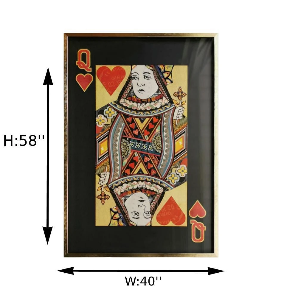 Playing Card Queen of Red Heart<br>(58"H x 40"W x 1.6"D)