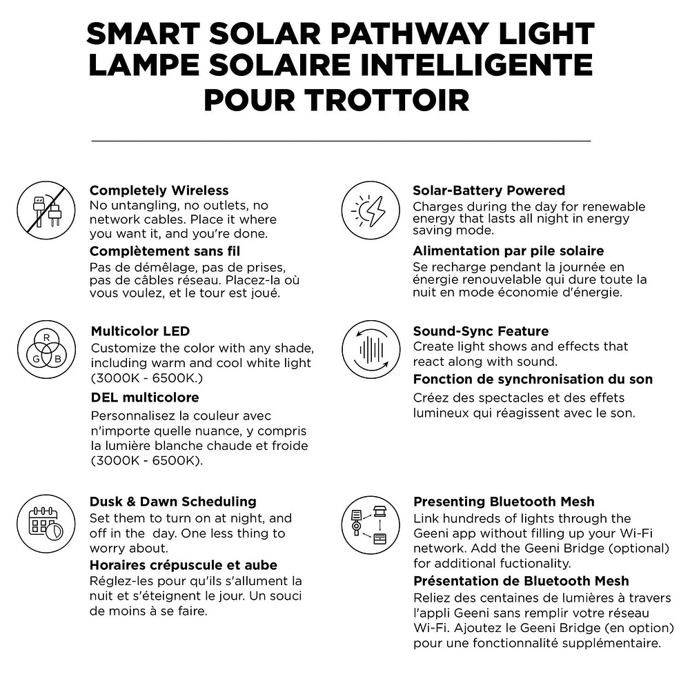 Merkury Smart Solar Pathway Light, Smart Solar Pathway Light