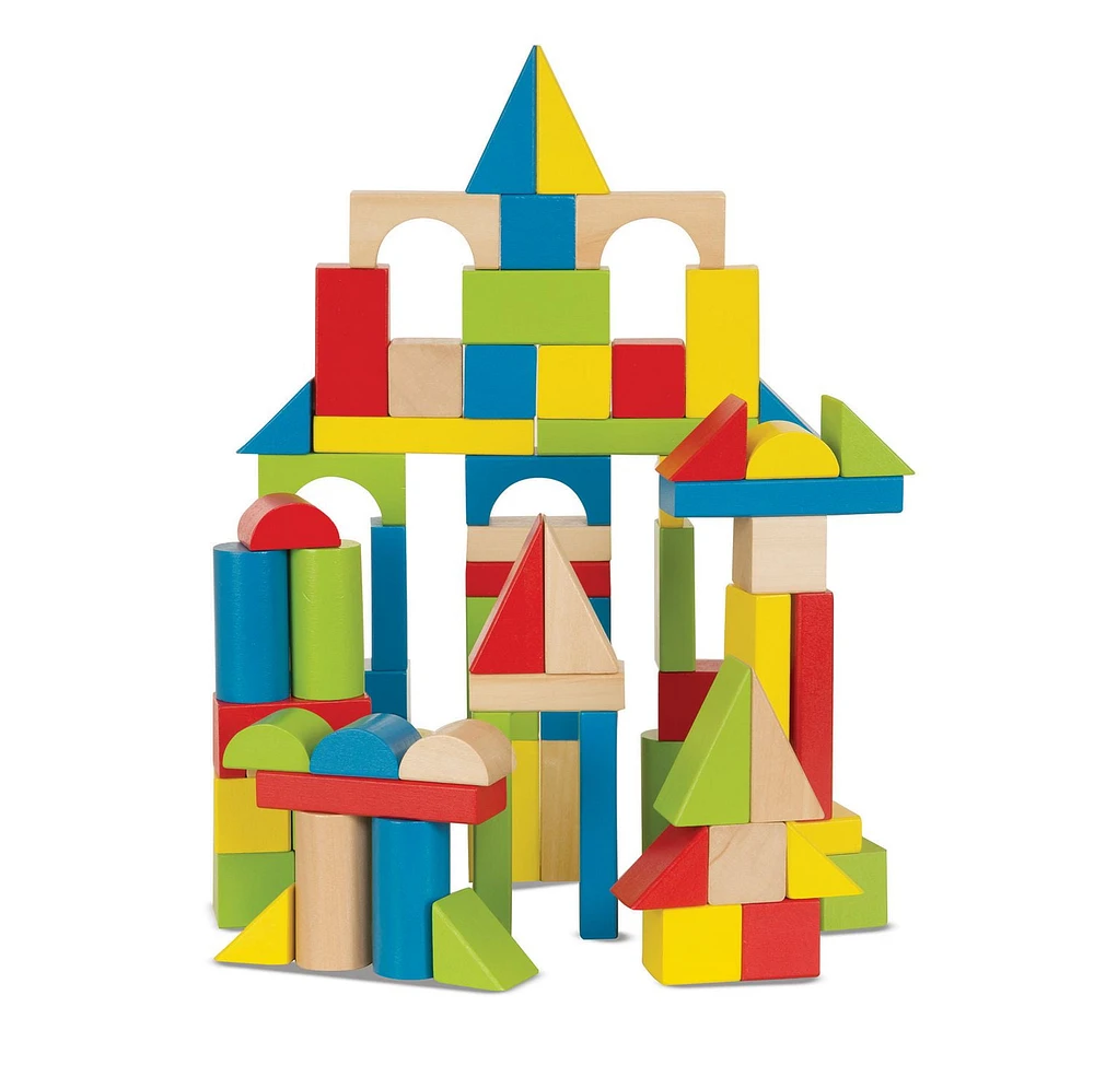 Melissa & Doug 75 Multi-Colored Wooden Blocks, 1 to 5 years