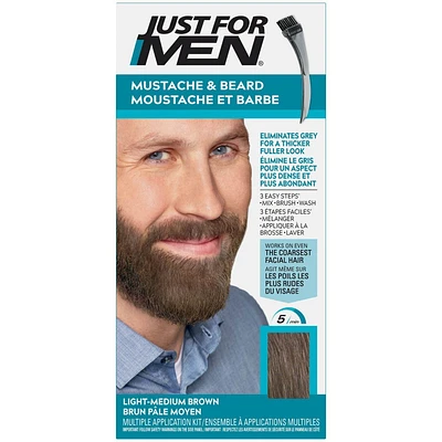 Just For Men Mustache And Beard Light-Medium Brown Haircolour M-30, 1 piece