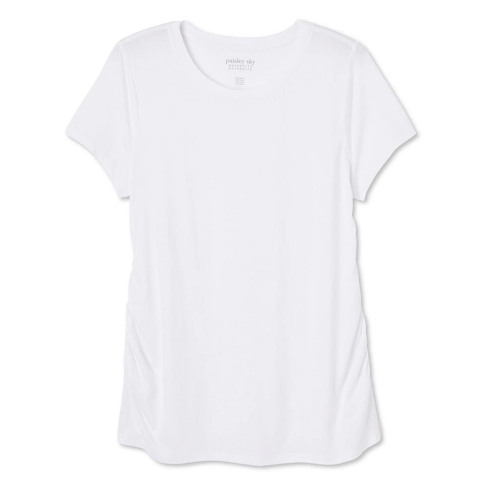 T-shirt à manches courtes avec encolure ras du cou Paisley Sky Maternit