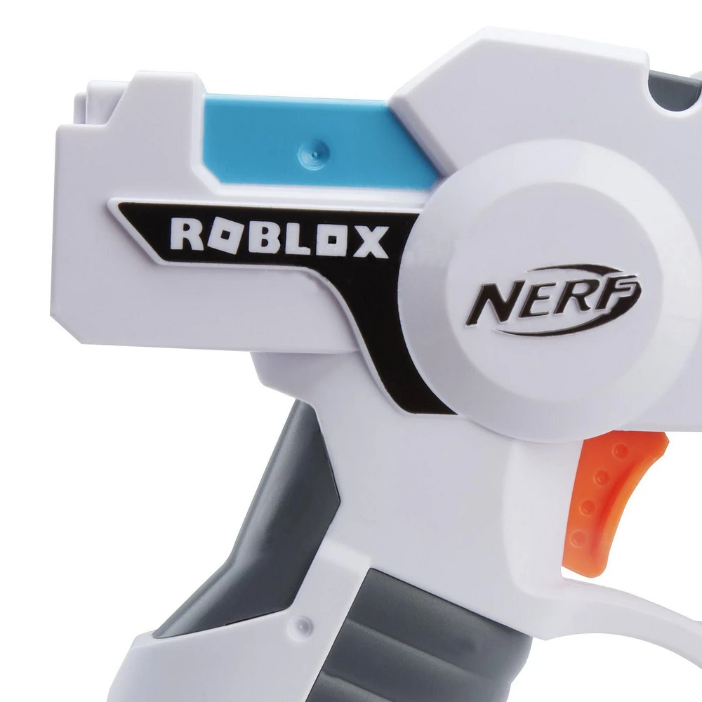 Nerf Roblox Strucid: Boom Strike Dart Blaster, Pull-Down Priming Handle, 2 Nerf Elite Darts, Code To Unlock In-Game Virtual Item